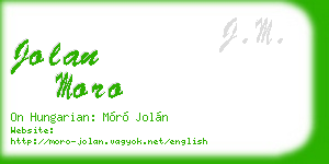jolan moro business card